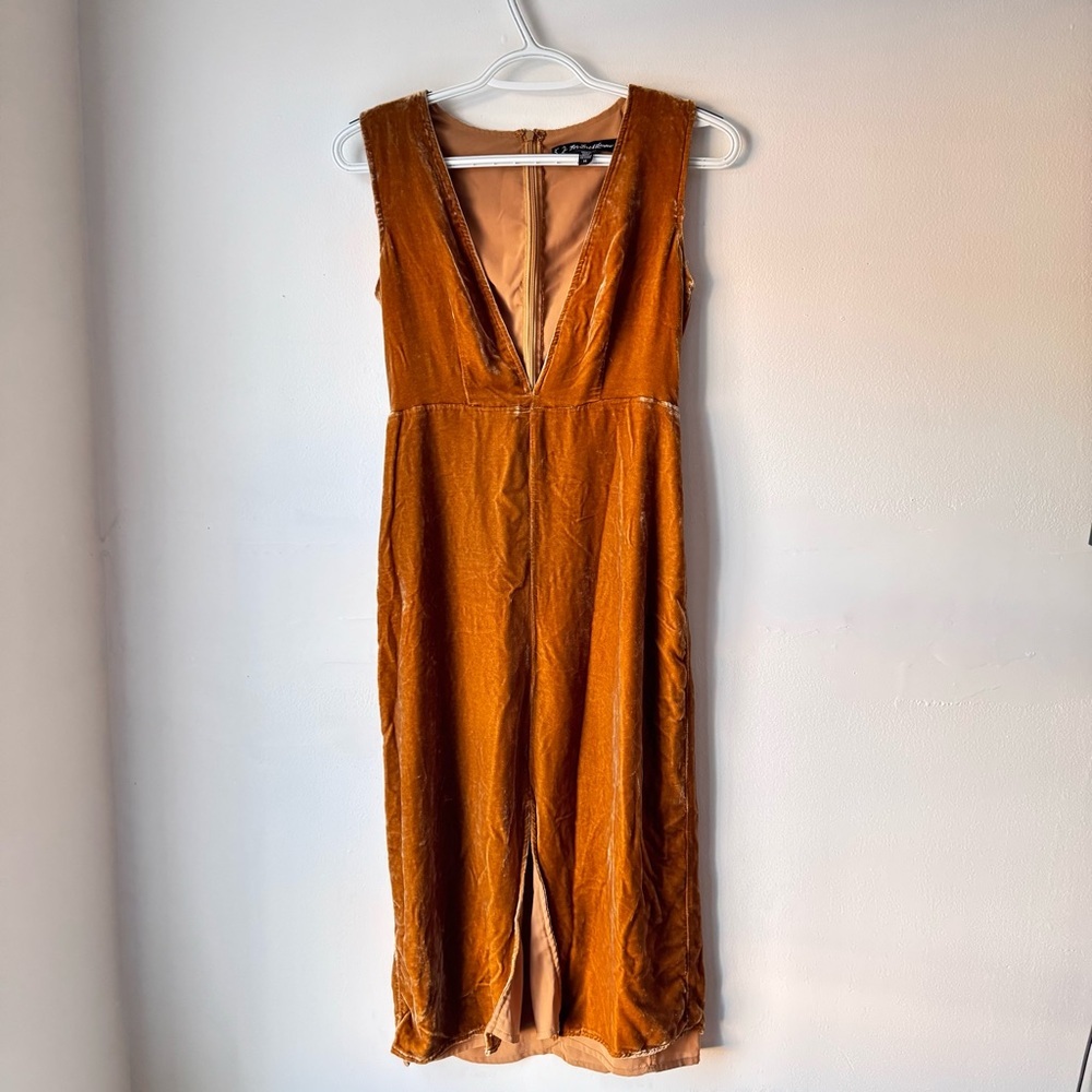 For Love And Lemons Gold Midi Dress